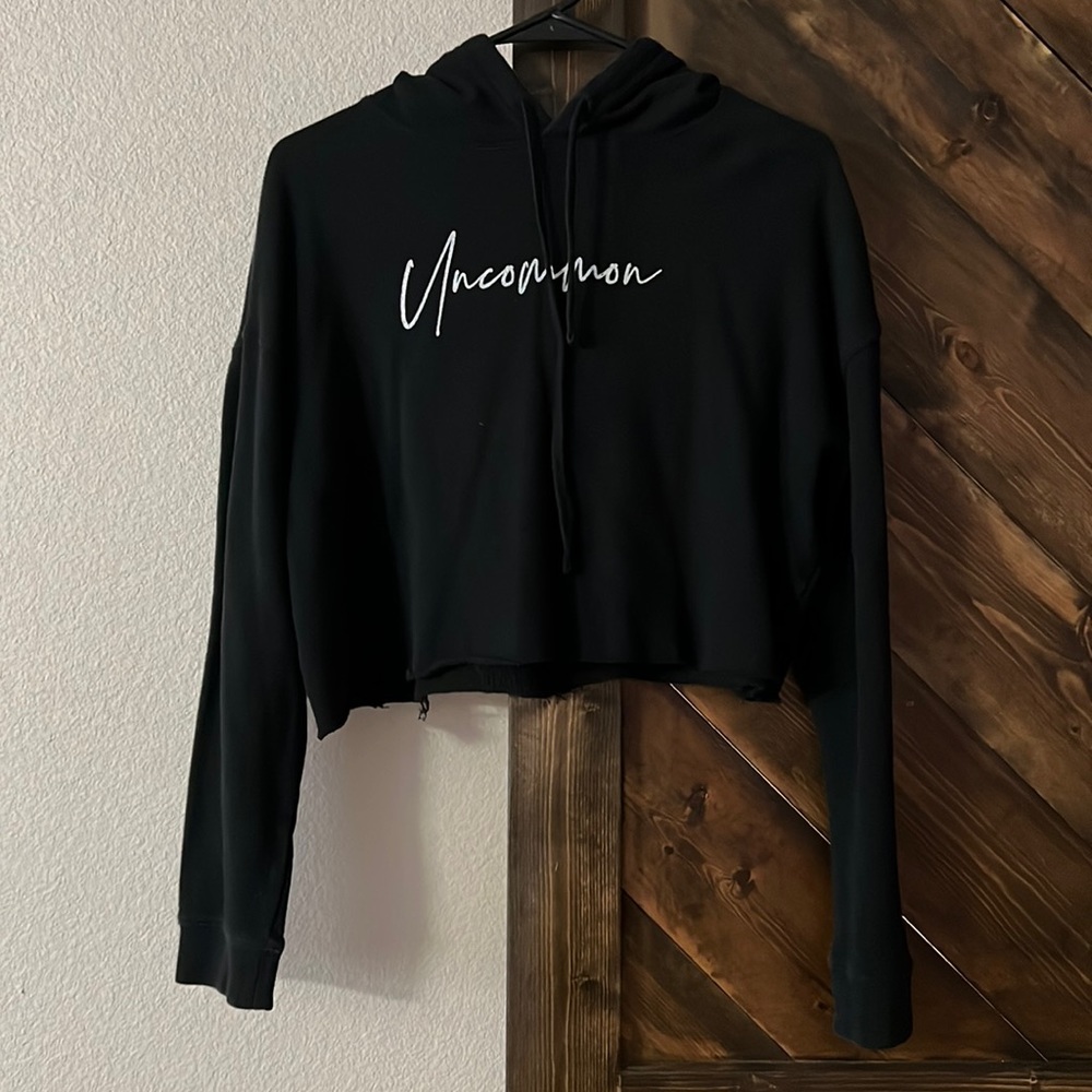 Uncommon James Black Crop Hoodie